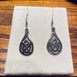 Sterling silver celtic teardrop earrings